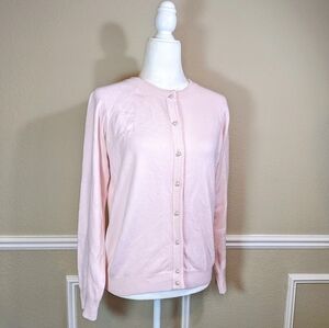 Pink & Pearl Cardigan Crewneck Sweater by Hampshire Studio